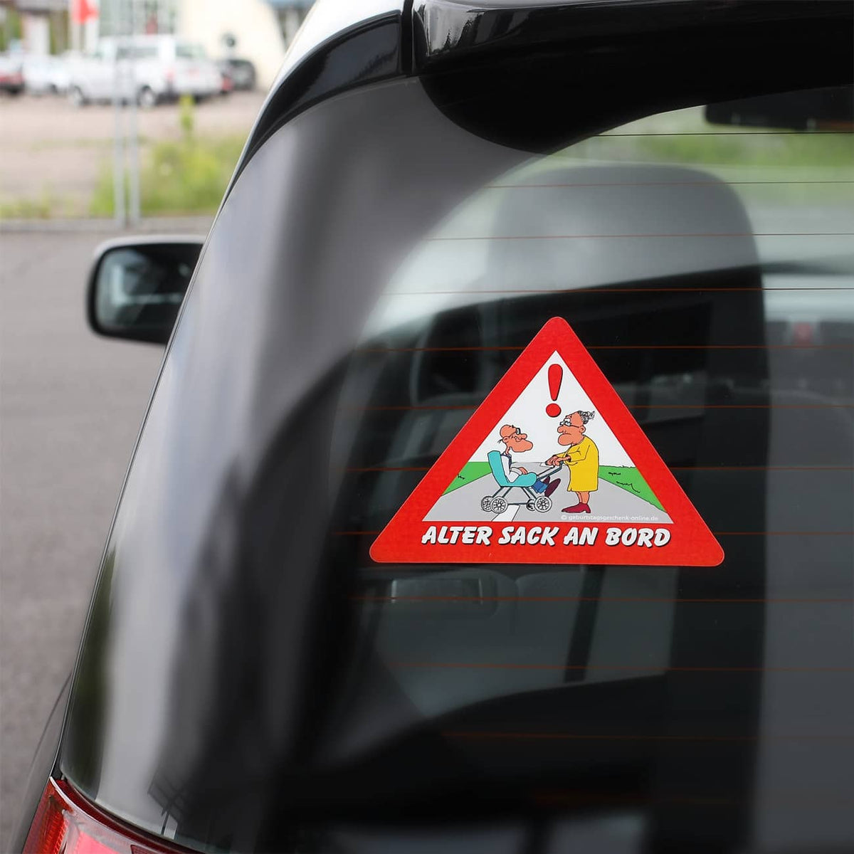 Aufkleber - Achtung Alter Sack an Bord