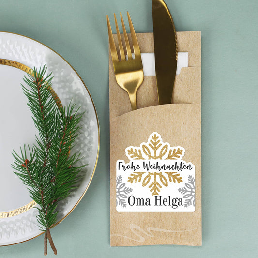 Bestecktüten zu Weihnachten mit Namen personalisiert