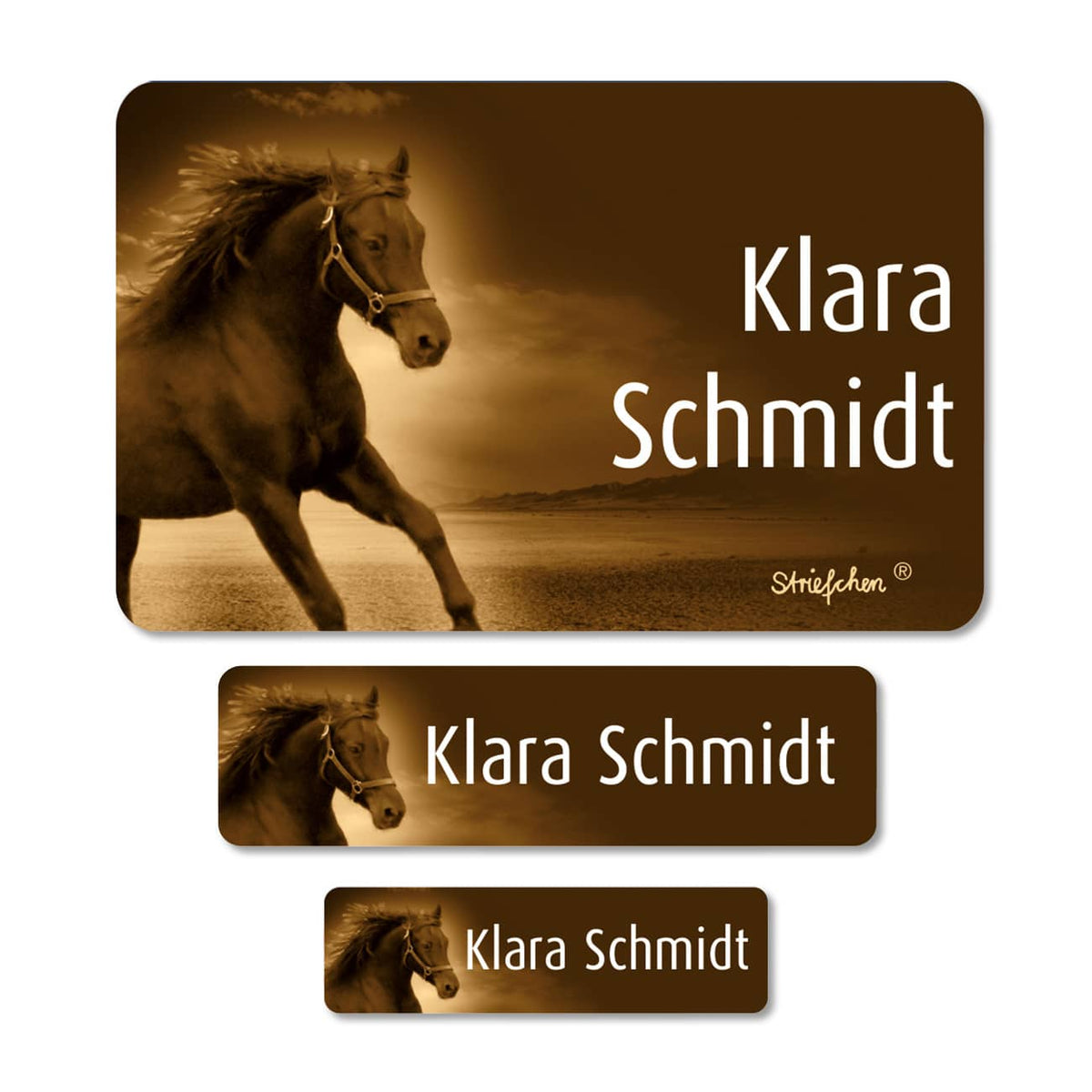 Schulaufkleber mit Pferdemotiv