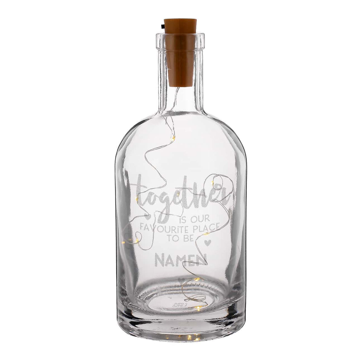 Together is our favourite place to be... gravierte Geschenkflasche