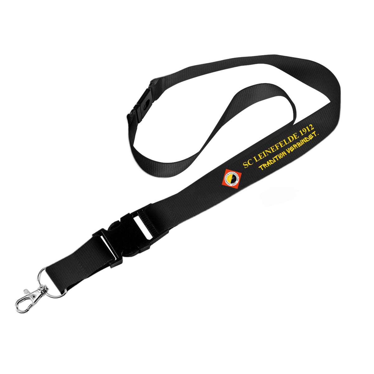 Schwarzes Schlüsselband mit SC Leinefelde Logo