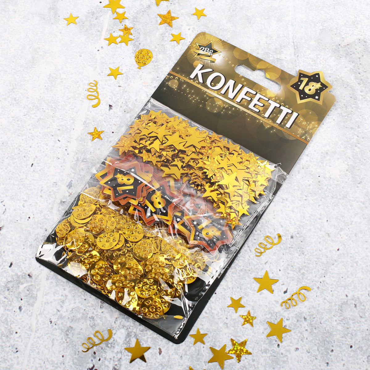 3er Set Konfetti Star zum 18. Geburtstag