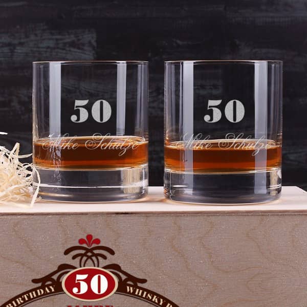 Whiskygläser mit Gravur zum Geburtstag