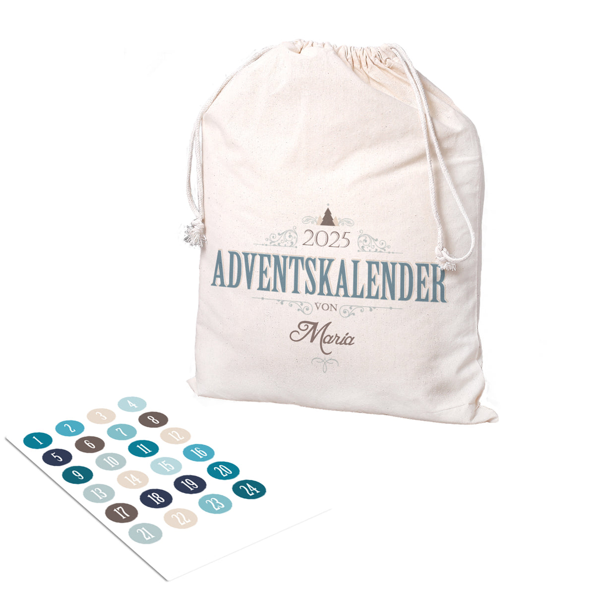 Adventskalender mit Jahr und Name