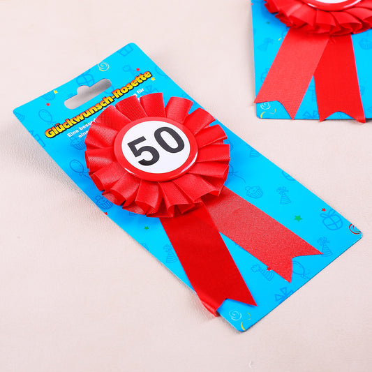 Glückwunsch-Rosette - 50