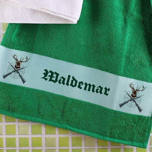 Handtuch mit Namen für Jäger