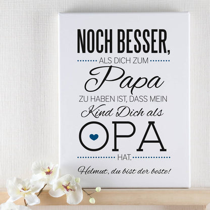 Leinwand mit Spruch für den besten Opa