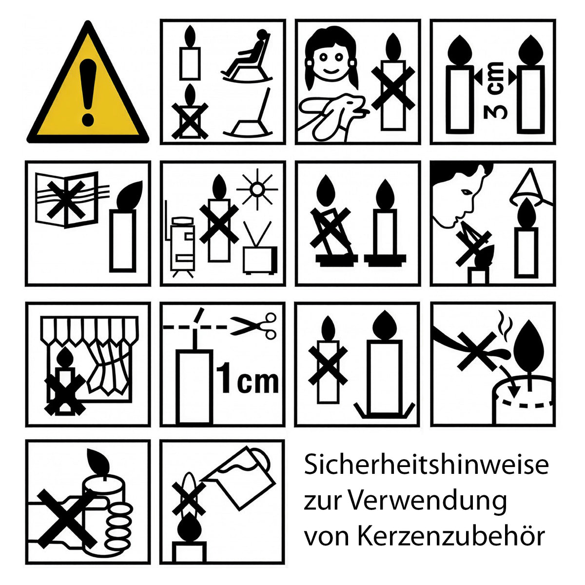 Sicherheitshinweise zur Verwendung von Kerzen und Kerzenzubehör