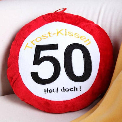 Trost-Kissen im Verkehrszeichen Look