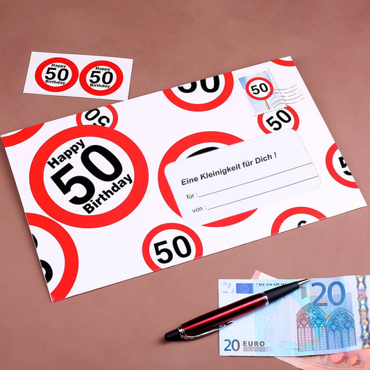 XXL Umschlag für Geldgeschenk zum 50.