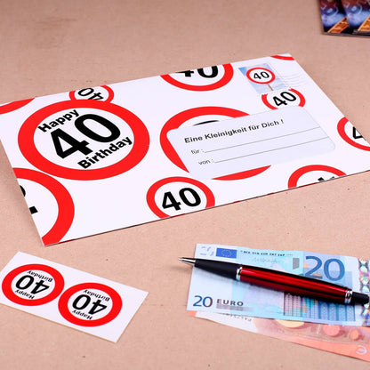XXL Briefumschlag für Geldgeschenk zum 40.