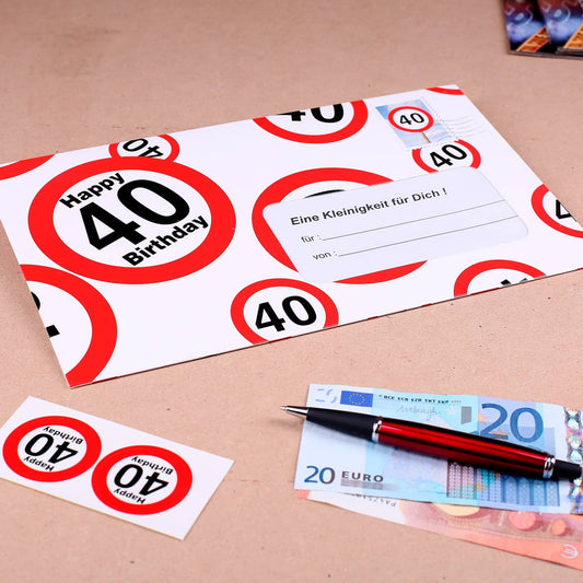 XXL Briefumschlag für Geldgeschenk zum 40.