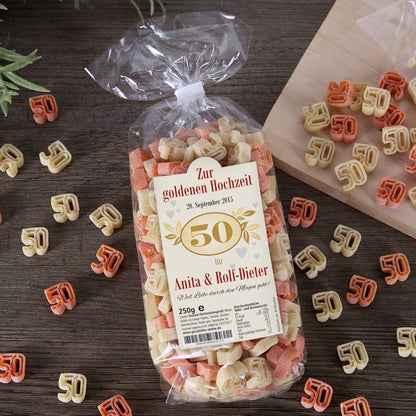 Zahlen-Nudeln zum 50. Hochzeitstag