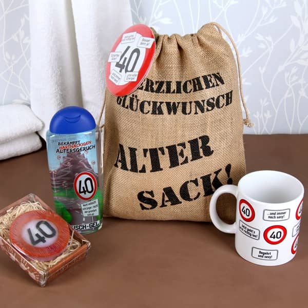 Geschenkset für alte Säcke zum 40. Geburtstag