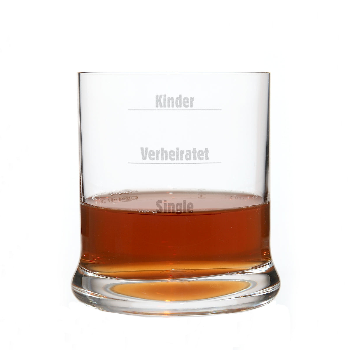 Whiskyglas mit Gravur Kinder, Verheiratet, Single