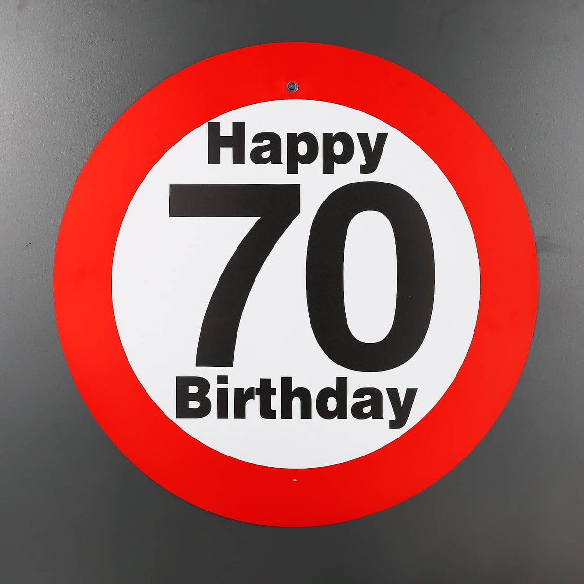 Verkehrsschild mit Saugnapf zum 70.