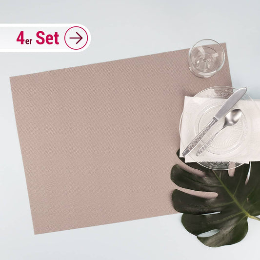 4 Platzdeckchen in beige