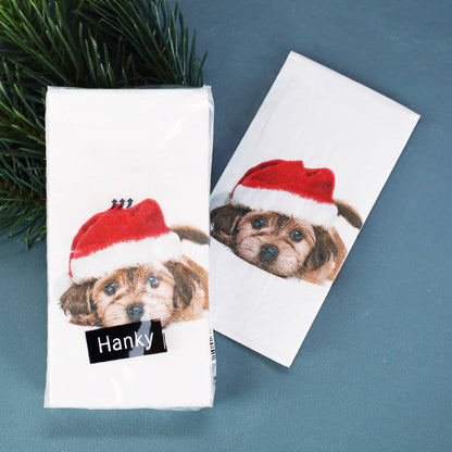 Taschentücher mit Santa Dog Motiv