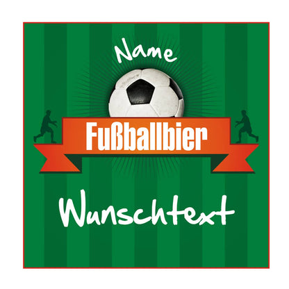 Bieraufkleber Fussballbier mit Wunschname und Text