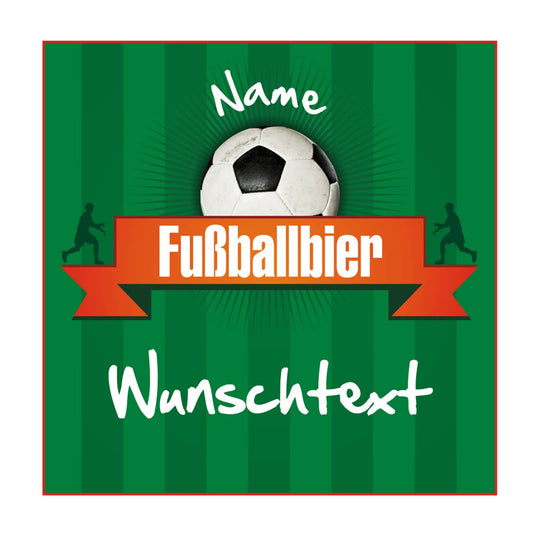 Bieraufkleber Fussballbier mit Wunschname und Text