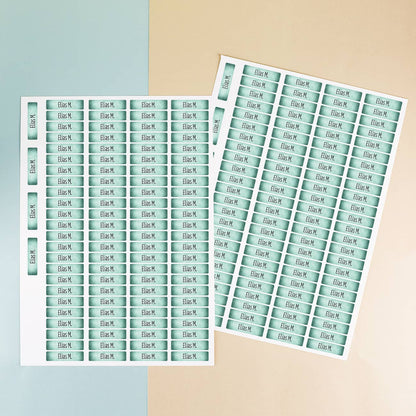 2 Bögen mit insgesamt 200 Namensaufkleber - Mint