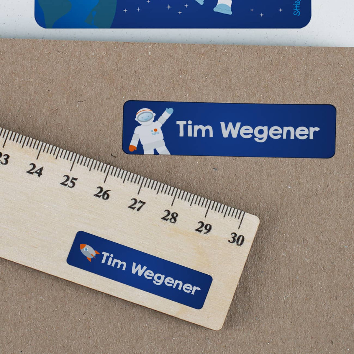 Aufkleber Weltall Astronaut Name