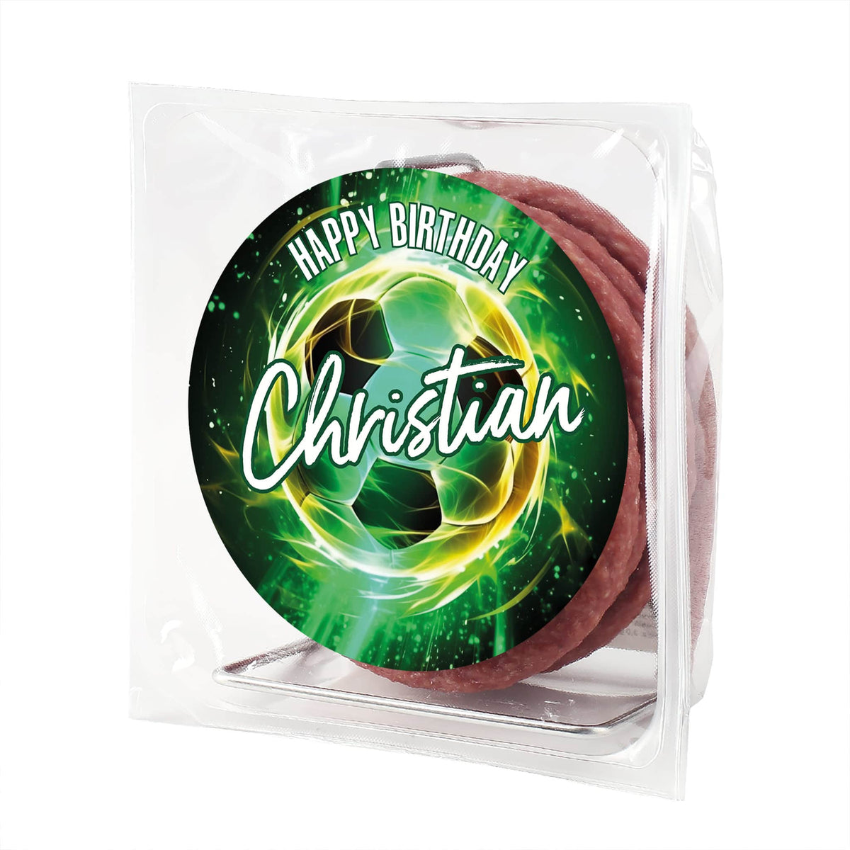 Kabeltrommel aus Salami für Fußballer