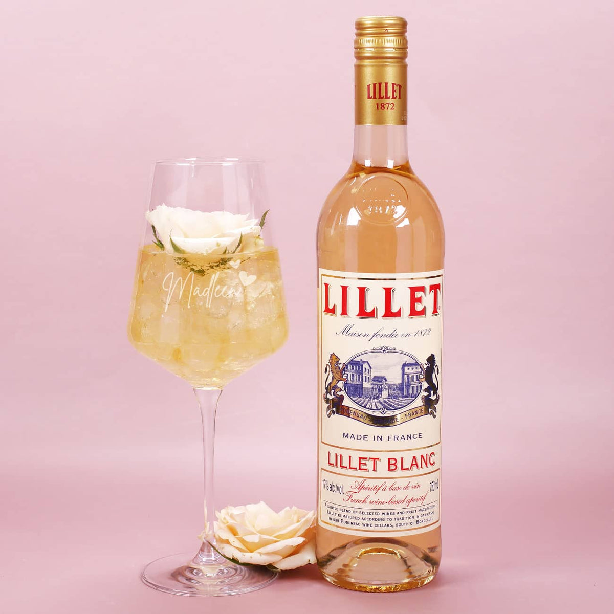 Lillet Blanc mit graviertem Glas