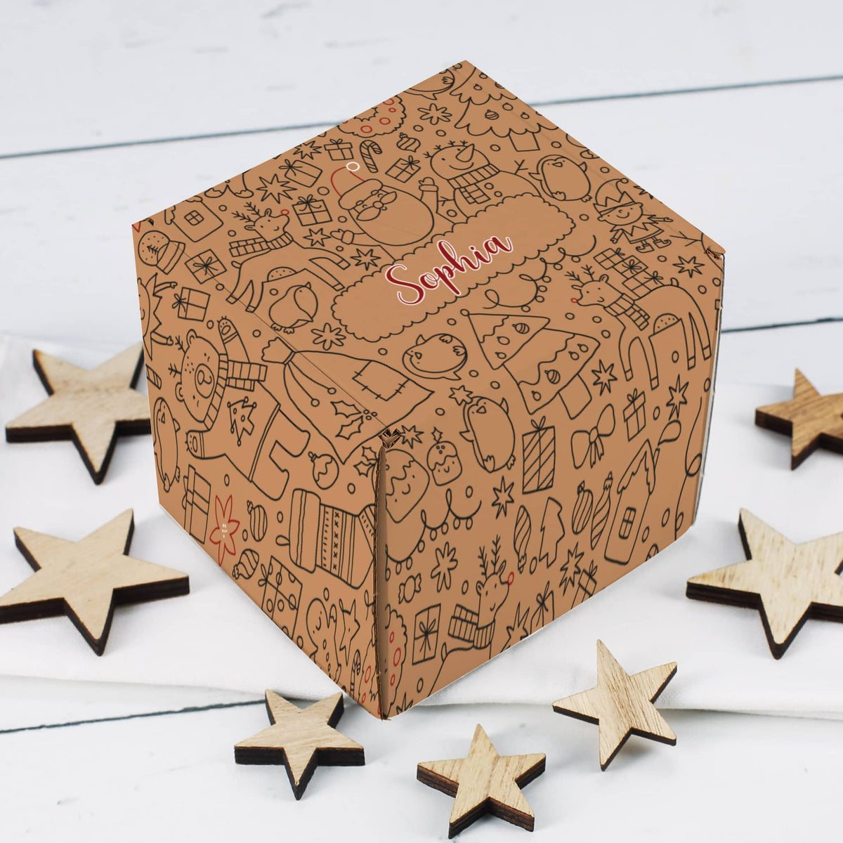 Geschenkbox mit Doodle-Motiv & personalisiert mit Name