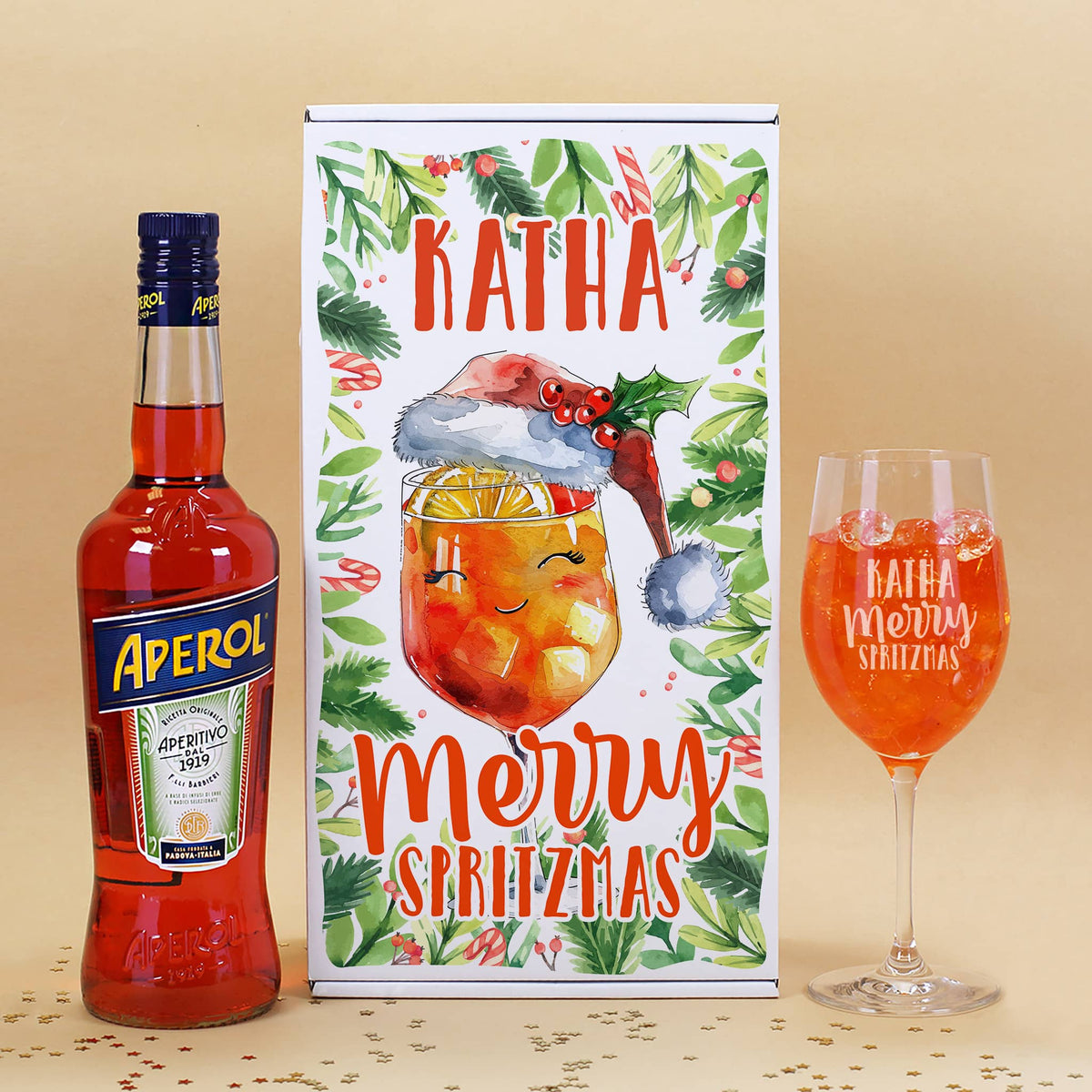 Personalisiertes Geschenkset zu Weihnachten mit Aperol
