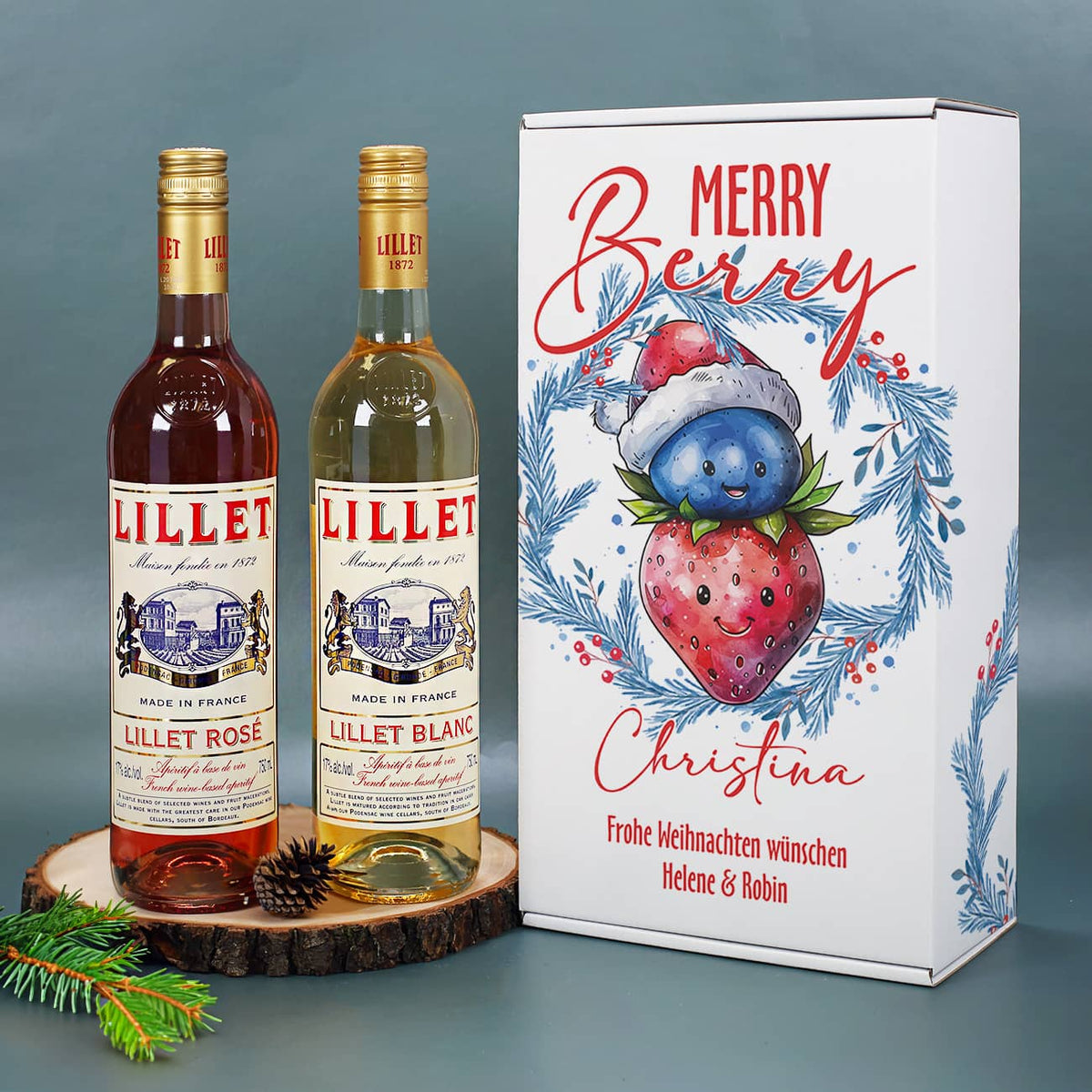 Lillet Geschenkset "Merry Berry" mit Personalisierung zu Weihnachten