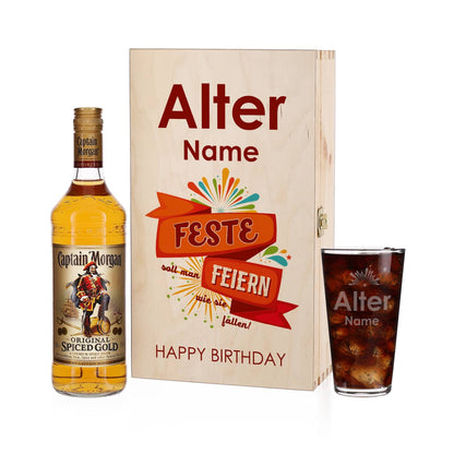 Captain Morgan - Geschenkset mit Name und Alter - Feste Feiern wie sie fallen - 