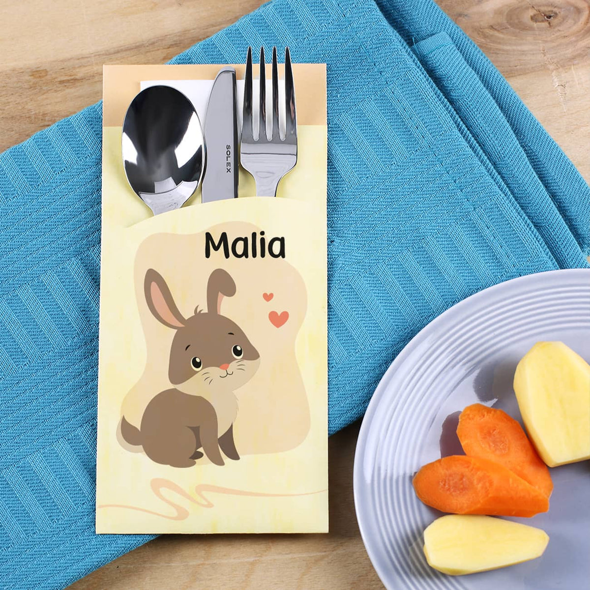 Tolles Ostergeschenk mit Name auf der Bestecktüte