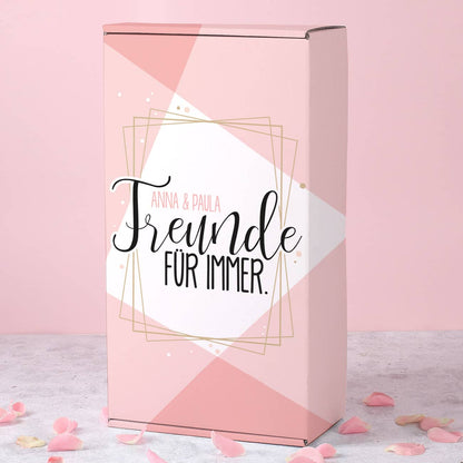 Geschenkset - Freunde für immer - mit zwei Gläsern in Verpackung