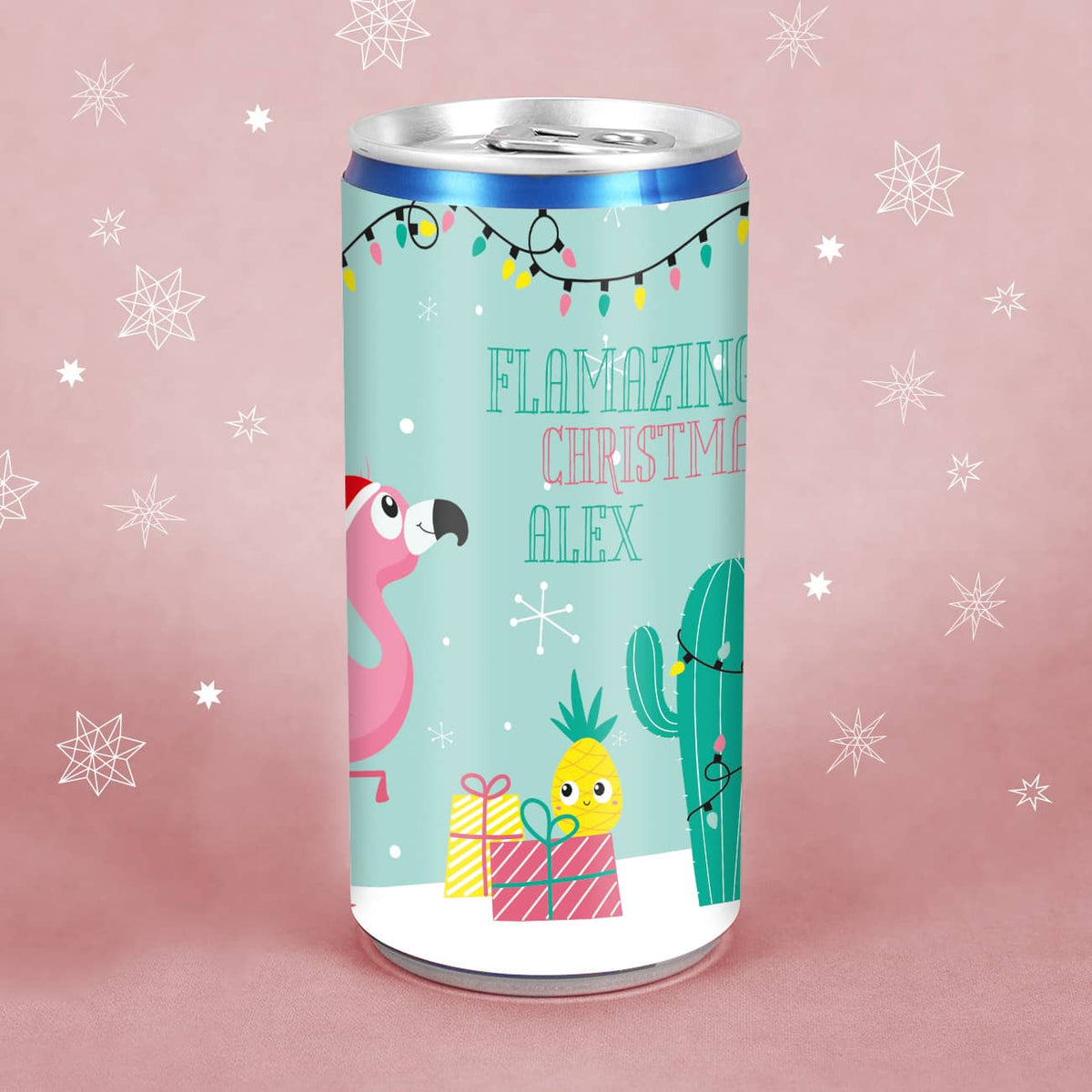 Seccodose mit Flamingo und Name