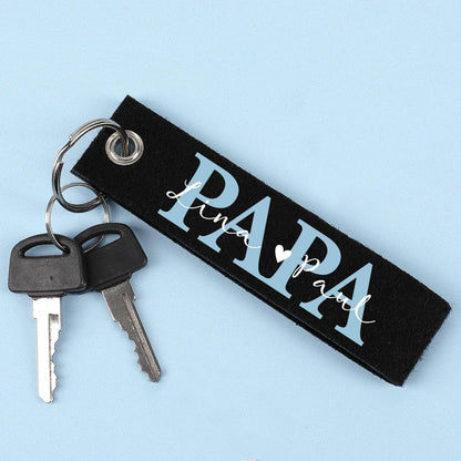 Schlüsselanhänger PAPA mit den Namen der Kinder