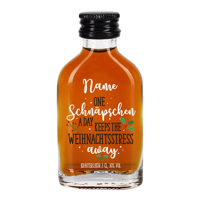 Schnaps zu Weihnachten mit Spruch und Name