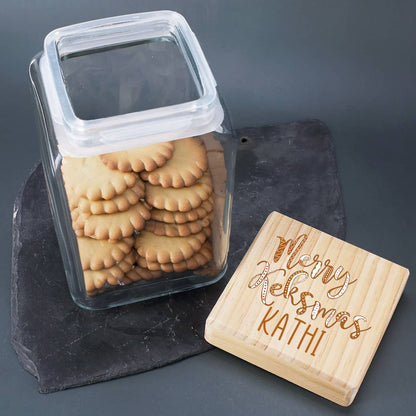 Merry Keksmas - Vorratsglas in 4 Größen mit Wunschname