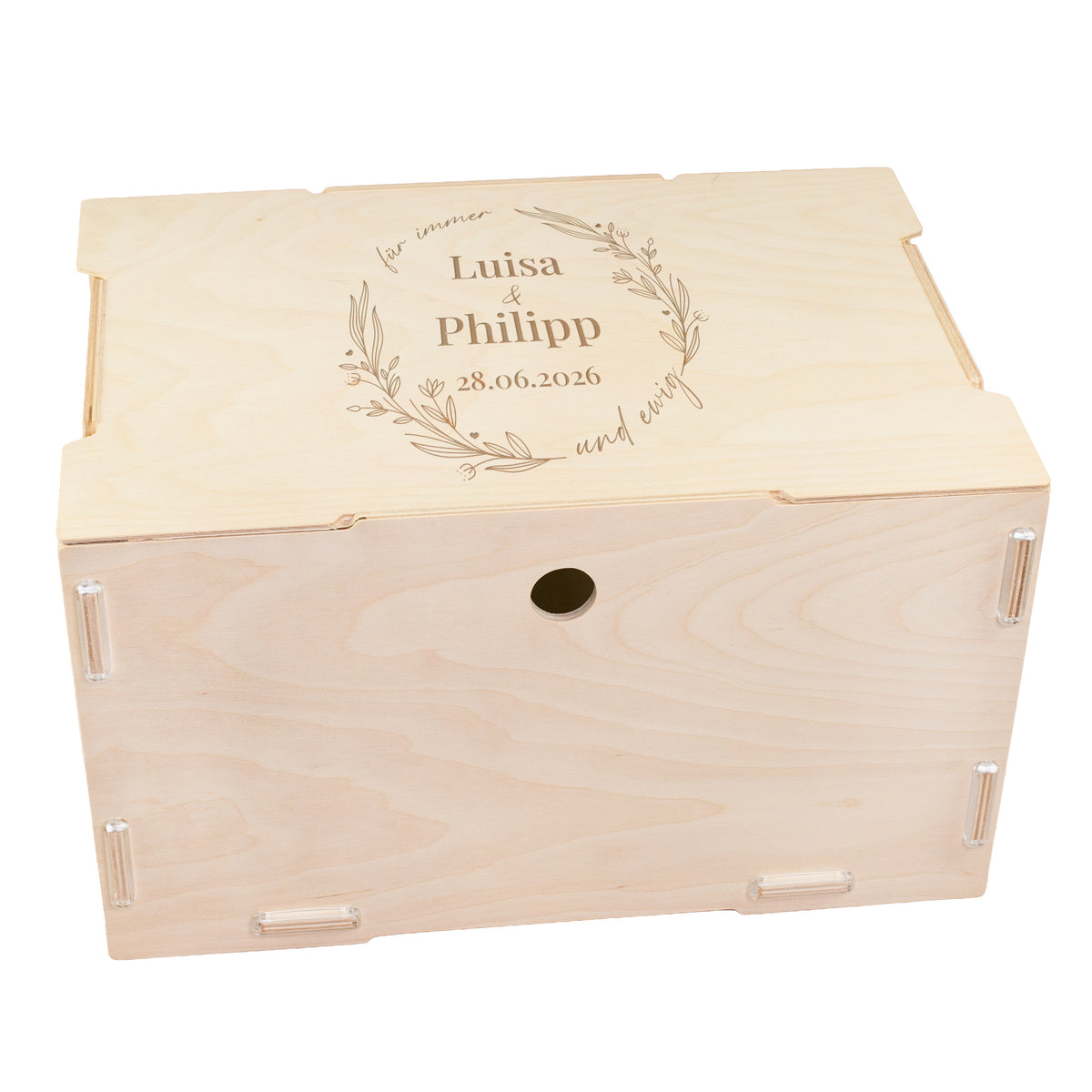 Personalisierbare Holzbox zur Hochzeit als stilvolle Erinnerungskiste 