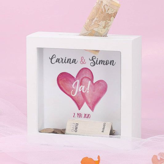 Ja! Bilderrahmen Spardose für Geldgeschenke zur Hochzeit