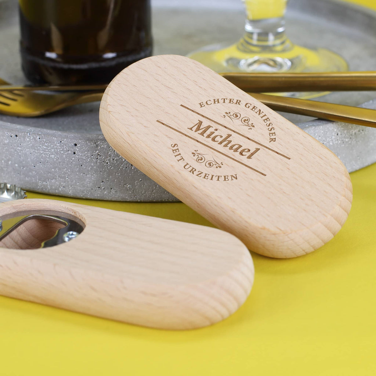Flaschenöffner aus Holz