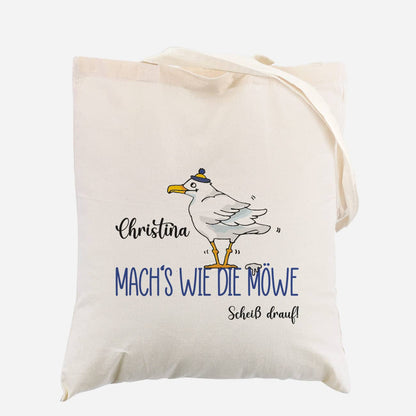 Mach's wie die Möwe... - lustiger Beutel mit Name