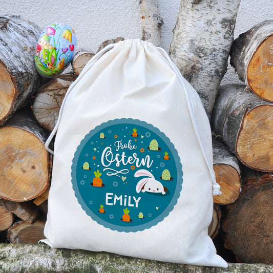 Großer Geschenksack zu Ostern mit Ihrem Namen bedruckt, 40 x 50 cm