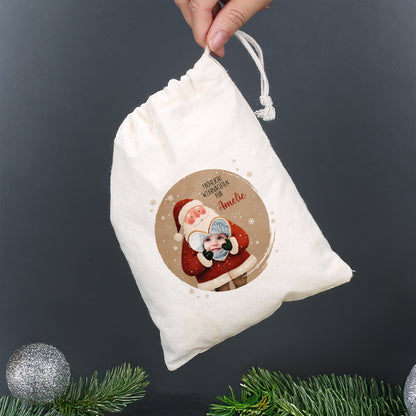 Personalisierter Geschenksack mit Foto-Herz, Wunschtext & Name | Geschenkverpackung zu Weihnachten