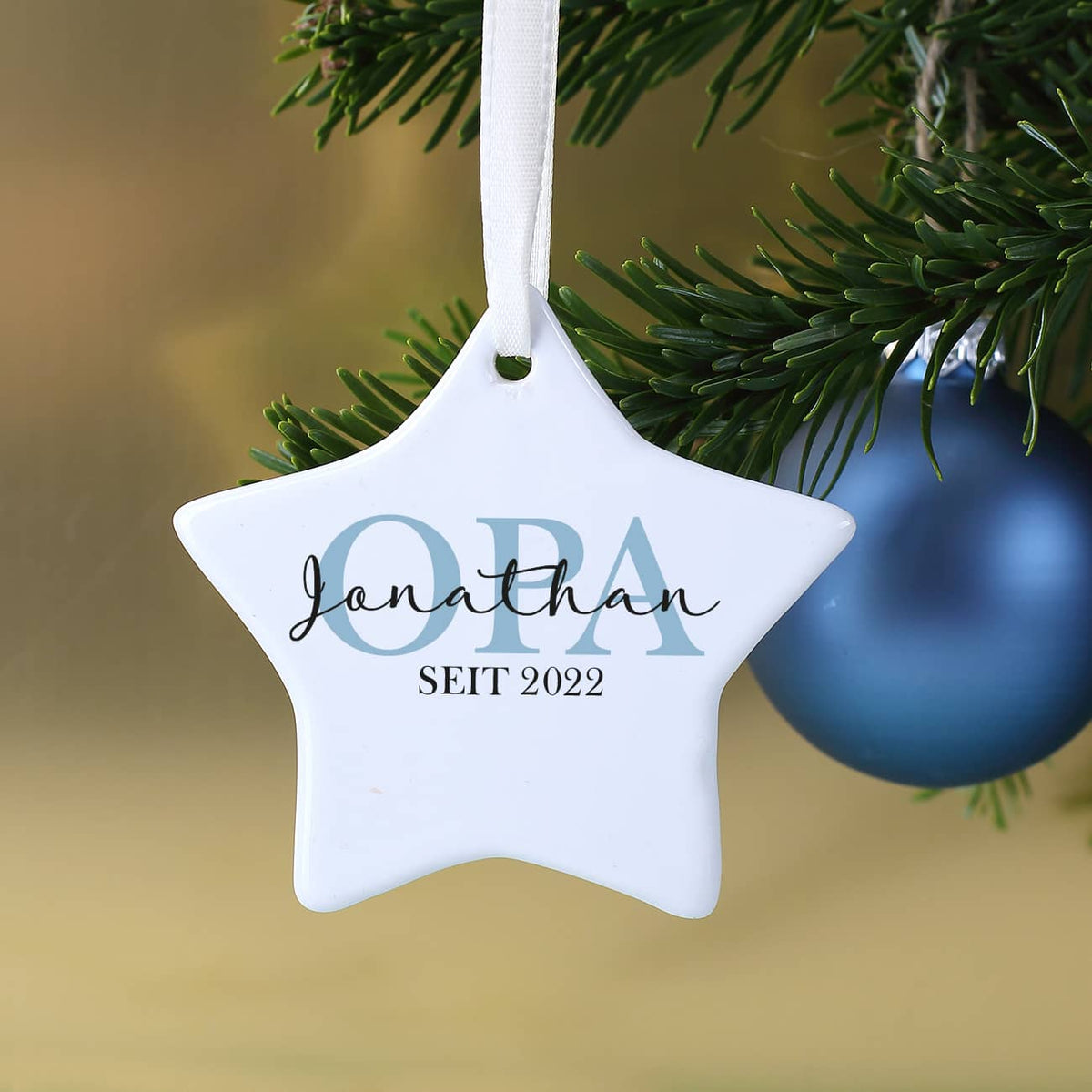 Weihnachtsbaumschmuck mit persönlichem Druck für Opa