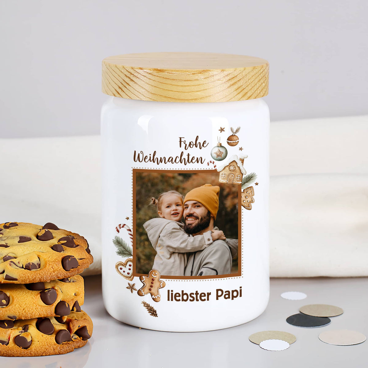 Mit Foto & Name personalisierte Keksdose