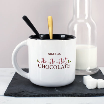 Große weihnachtliche Tasse - Ho-Ho-Hot Chocolate - mit Ihrem Namen