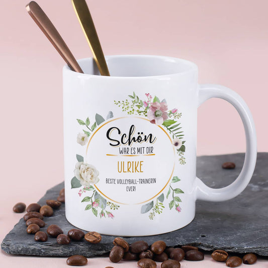 Schön, war es mit dir - Tasse zum Abschied Kollegin