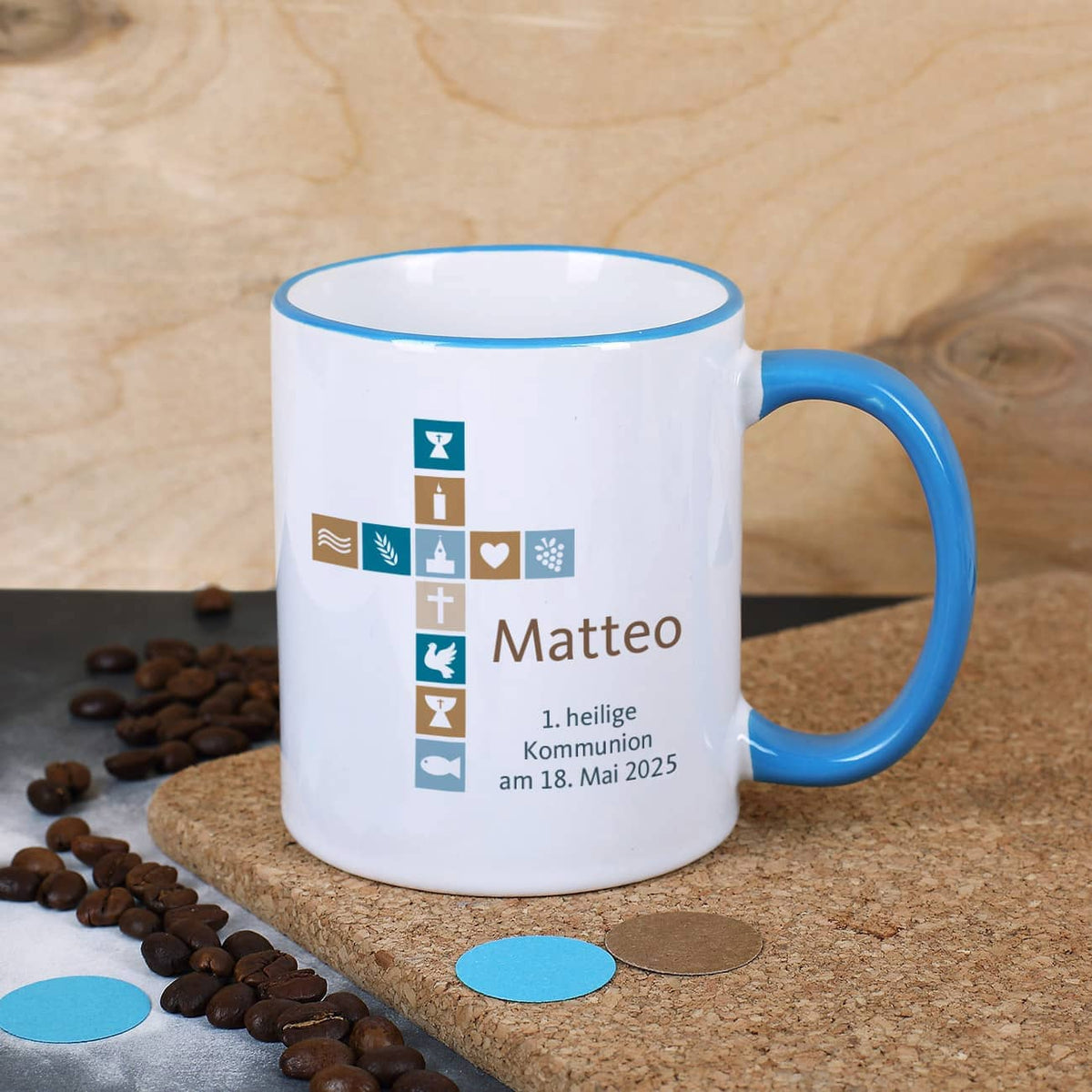 Tasse für Jungen zur Kommunion, Konfirmation oder Taufe