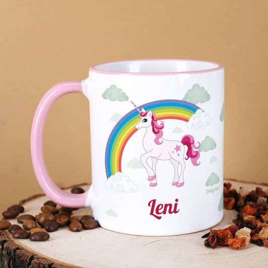Tasse Einhorn Regenbogen Name